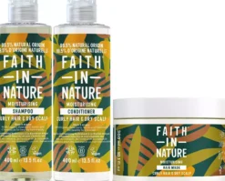 Faith in Nature Bundle Shea & Argan Shampoo 400 ml & Conditioner 400 ml & Hair Mask 300 ml