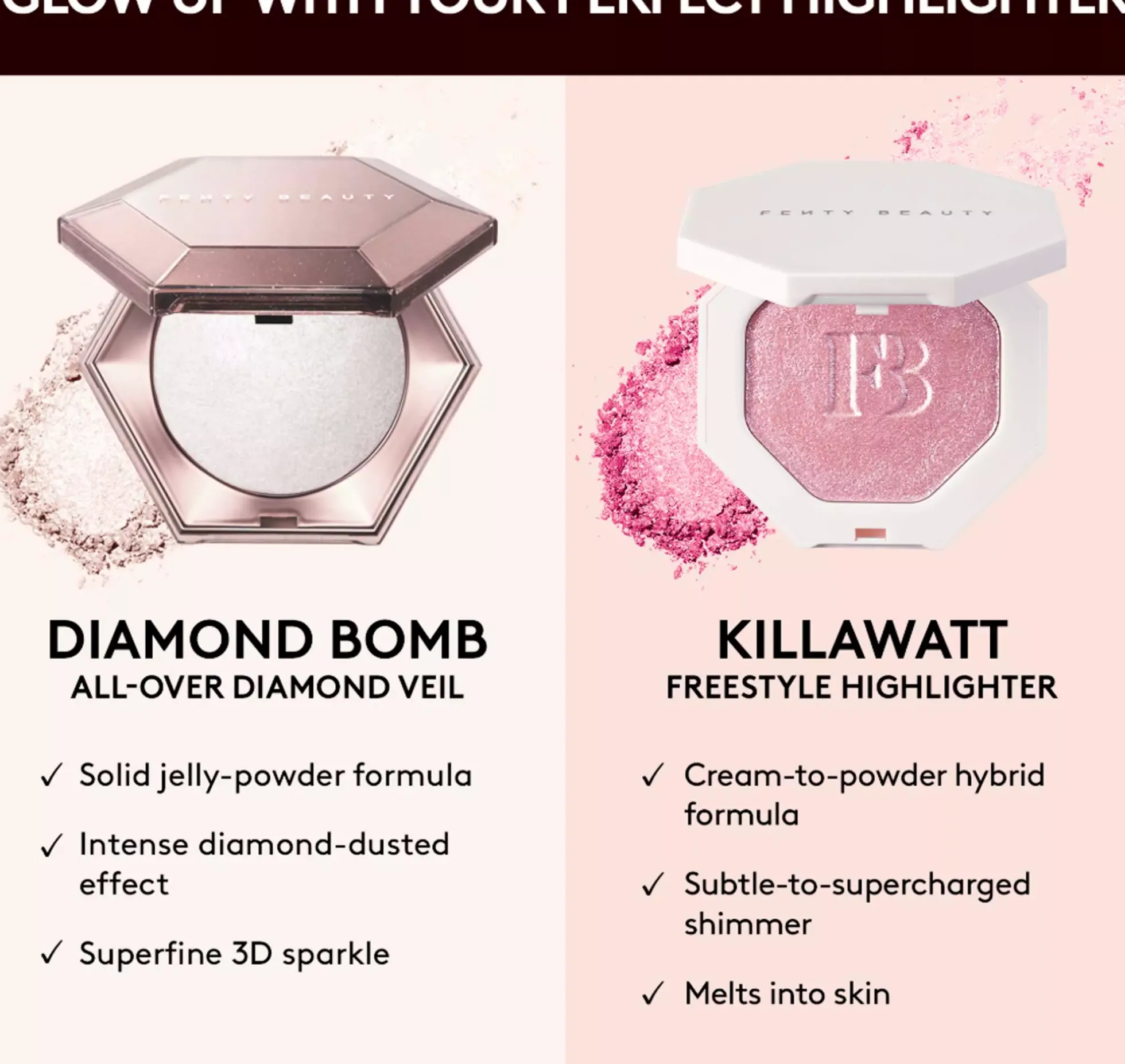 Fenty Beauty Killawatt Freestyle Highlighter Duo Lightning Dust/Fire Crystal