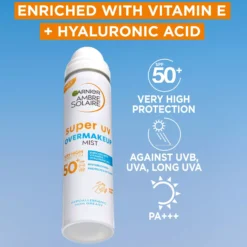 GarnierAmbre Solaire Super UV Over Makeup Mist with Hyaluronic Acid SPF50+ 75 ml