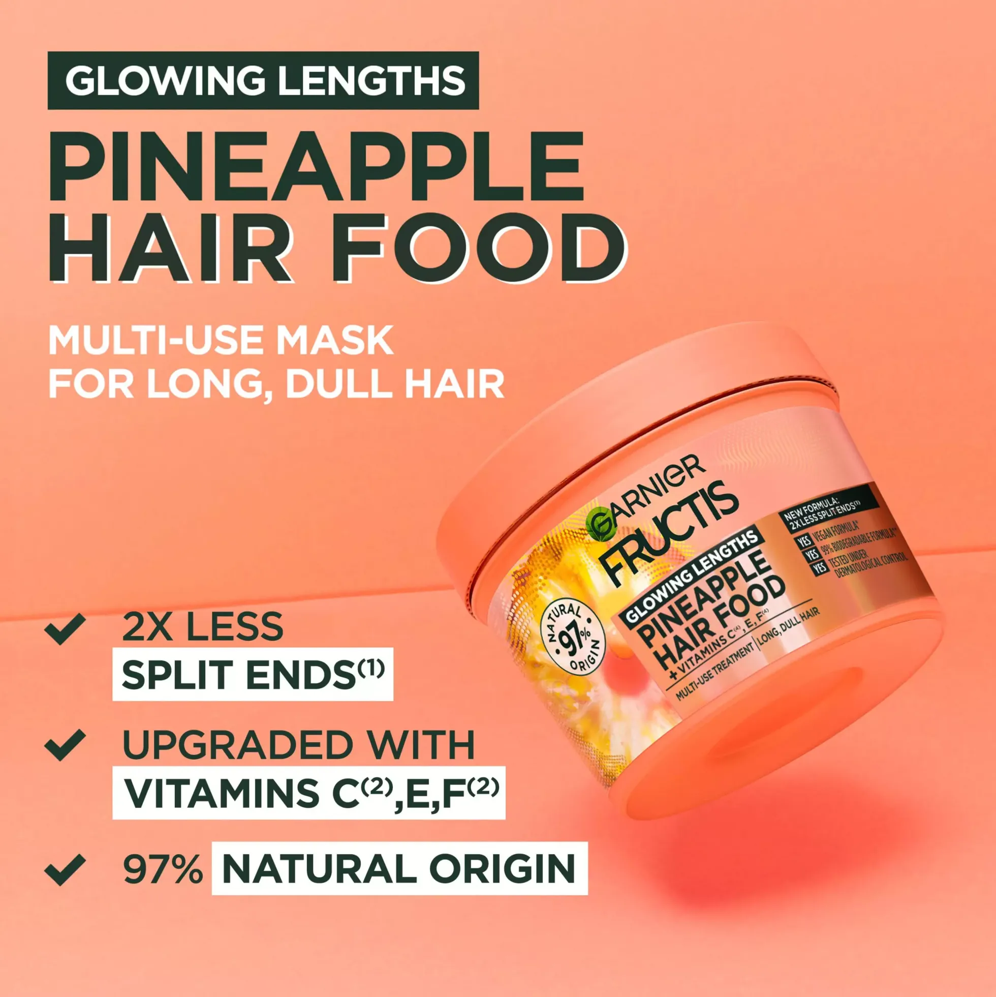 GarnierFructis Pineapple Hair Food Glowing Lengths Multi-Use Treatment 400 ml