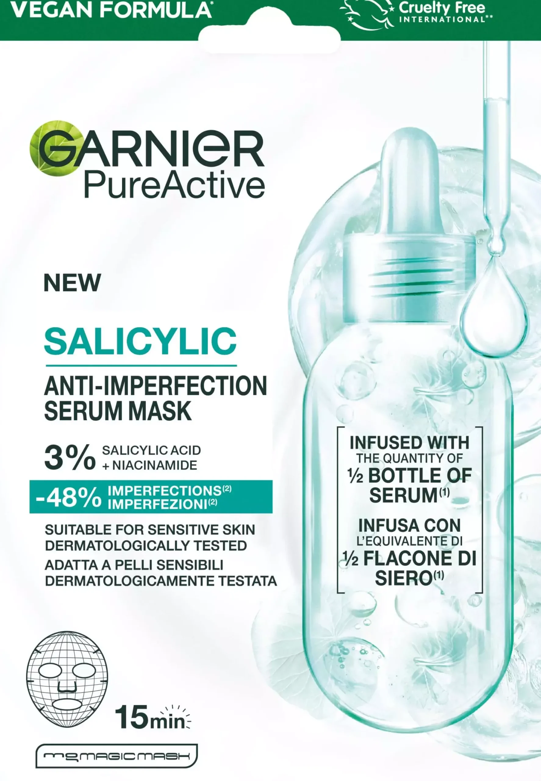 GarnierPureActive Salicylic Anti-imperfection Serum Mask 28 g