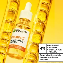 Garnier Vitamin C* Glow Boost Serum For Dull Skin 30 ml
