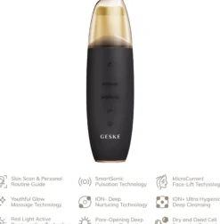 Geske9 in 1 MicroCurrent Skin Scrubber & Blackhead Remover Gray