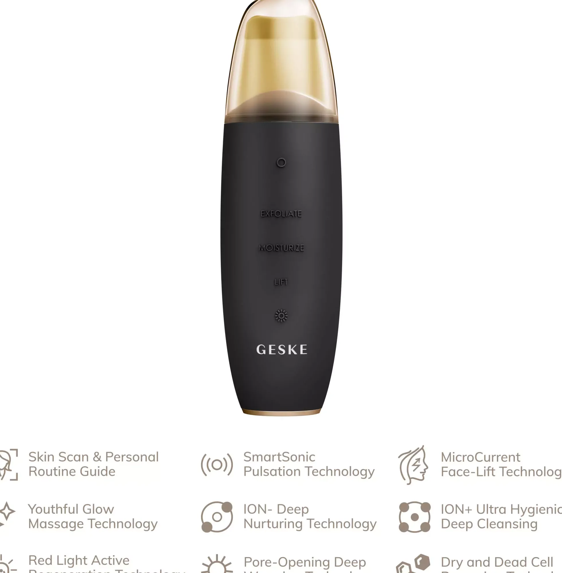 Geske9 in 1 MicroCurrent Skin Scrubber & Blackhead Remover Gray