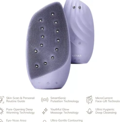 Geske8 in 1 Sonic Thermo Facial Brush & Face-Lifter Purple