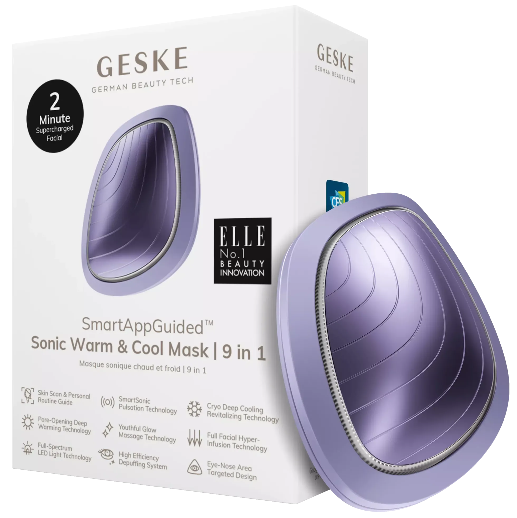 Geske9 in 1 Sonic Warm & Cool Mask Purple