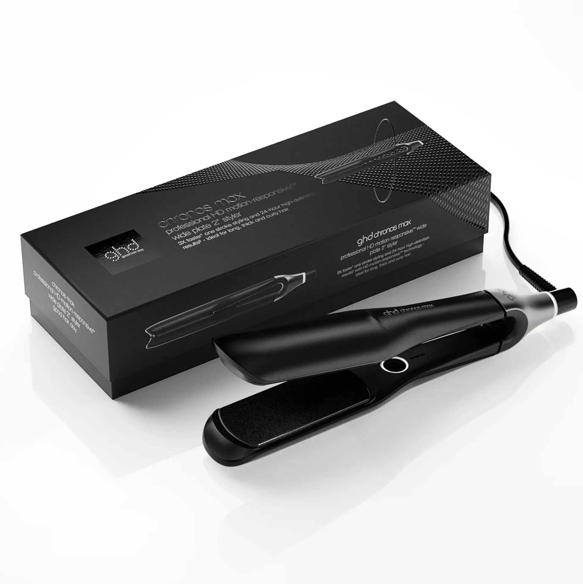 ghd Chronos Max Wide Plate Hair Straightener Black