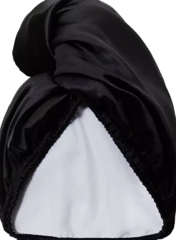 GLOV Double-Sided Satin Hair Towel Wrap Satin Black
