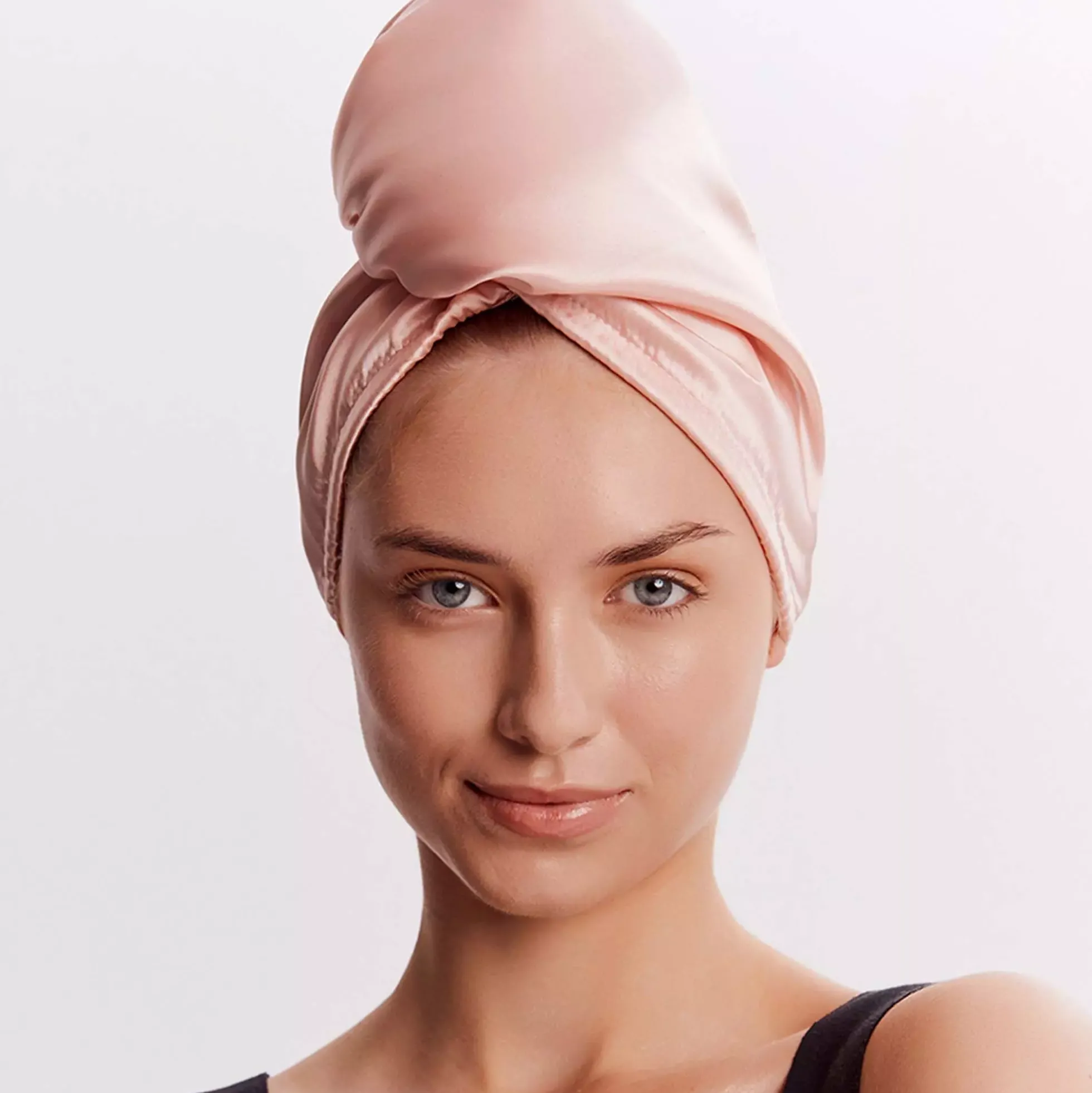 GLOV Double-Sided Satin Hair Towel Wrap Satin Pink