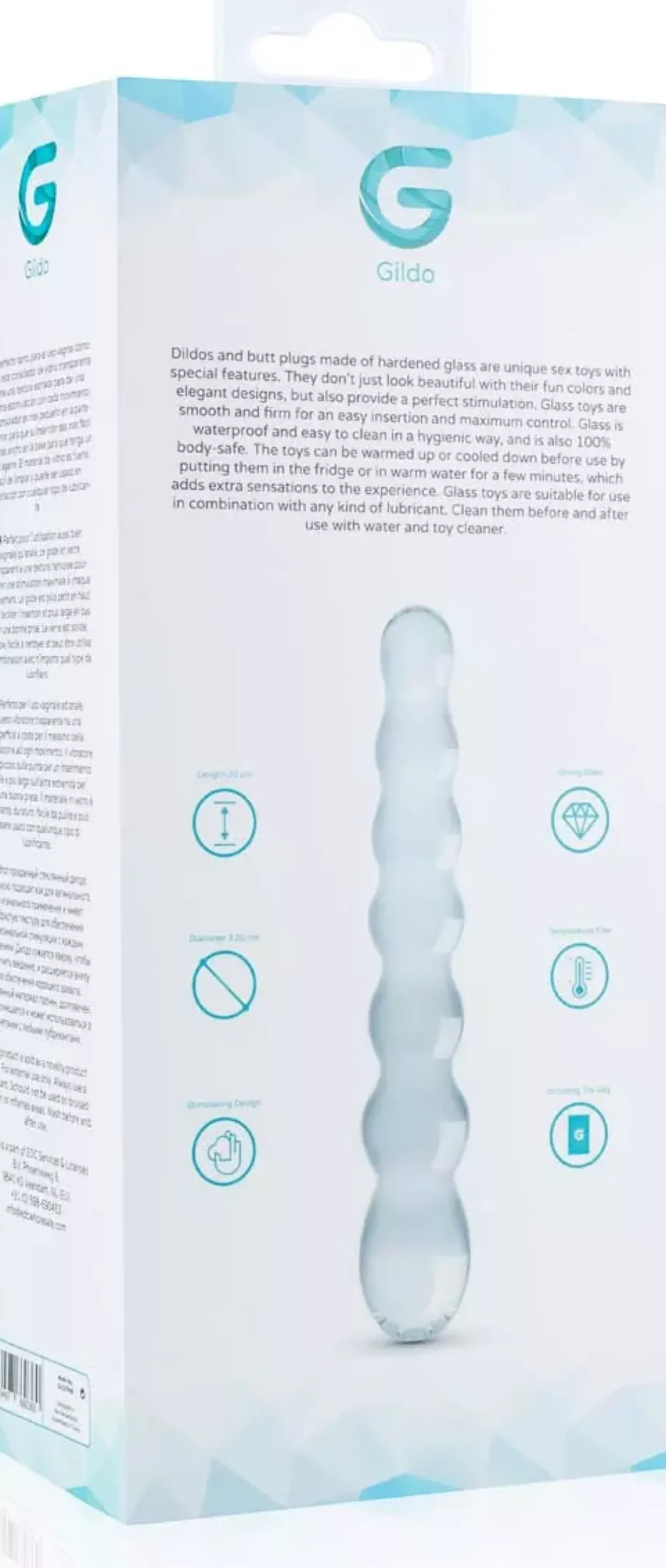 Gläs Beaded Sensual Glass Double Dildo