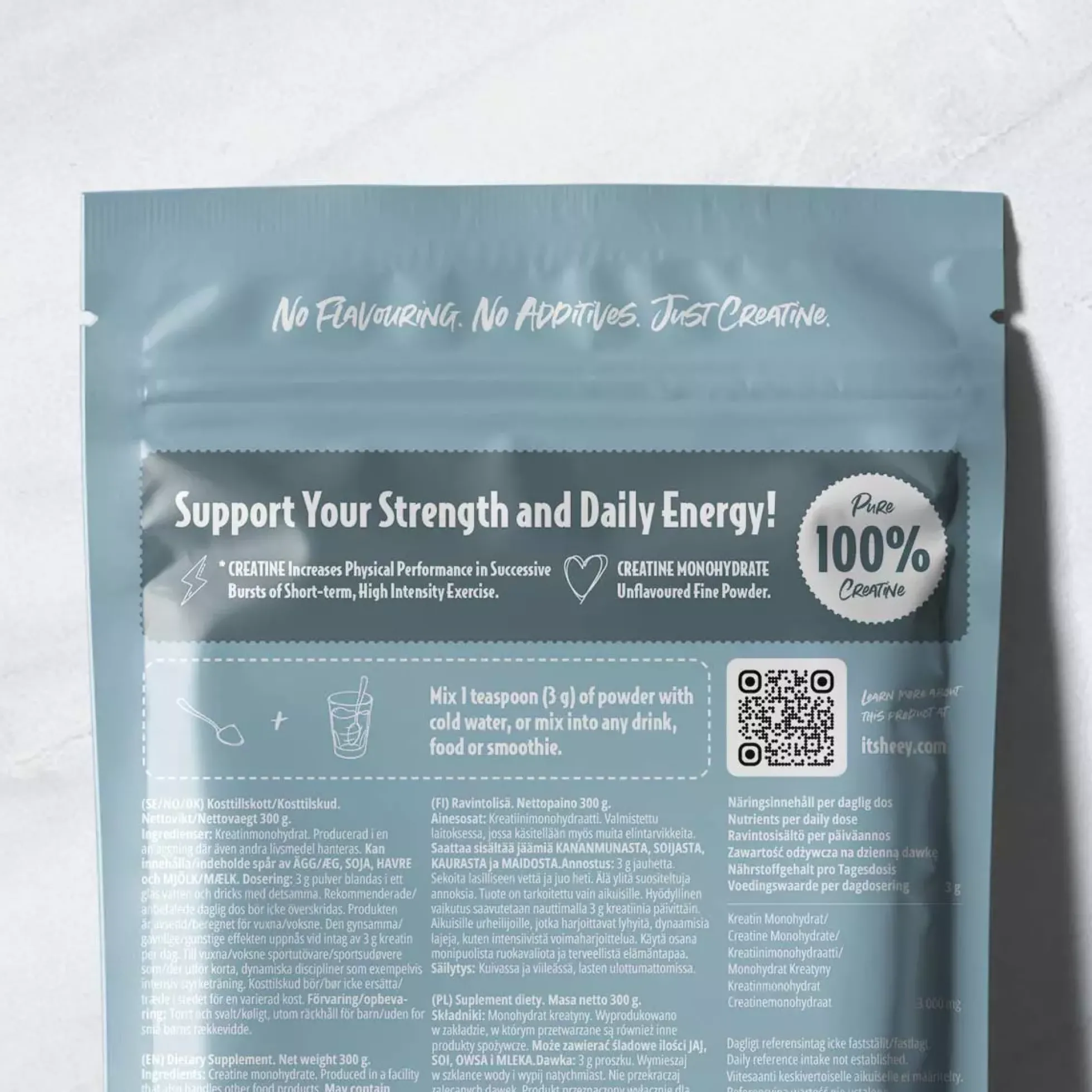Heey! Creatine Monohydrate 100% Creatine Unflavoured 300 g