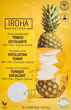 IROHA NATURE Exfoliating Toner Pads AHA + PHA + Pinapple Enzymes