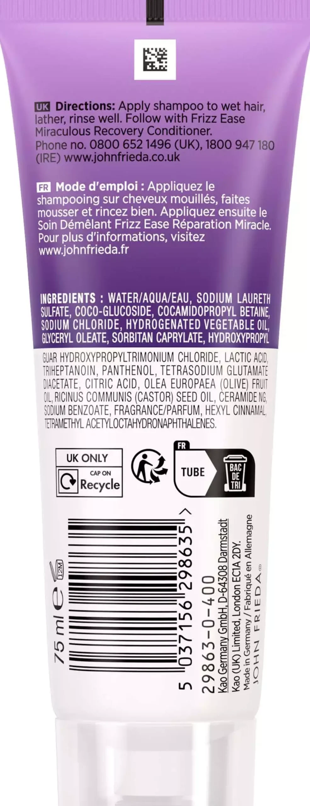 John FriedaFrizz Ease Miraculous Recovery Shampoo 250 ml