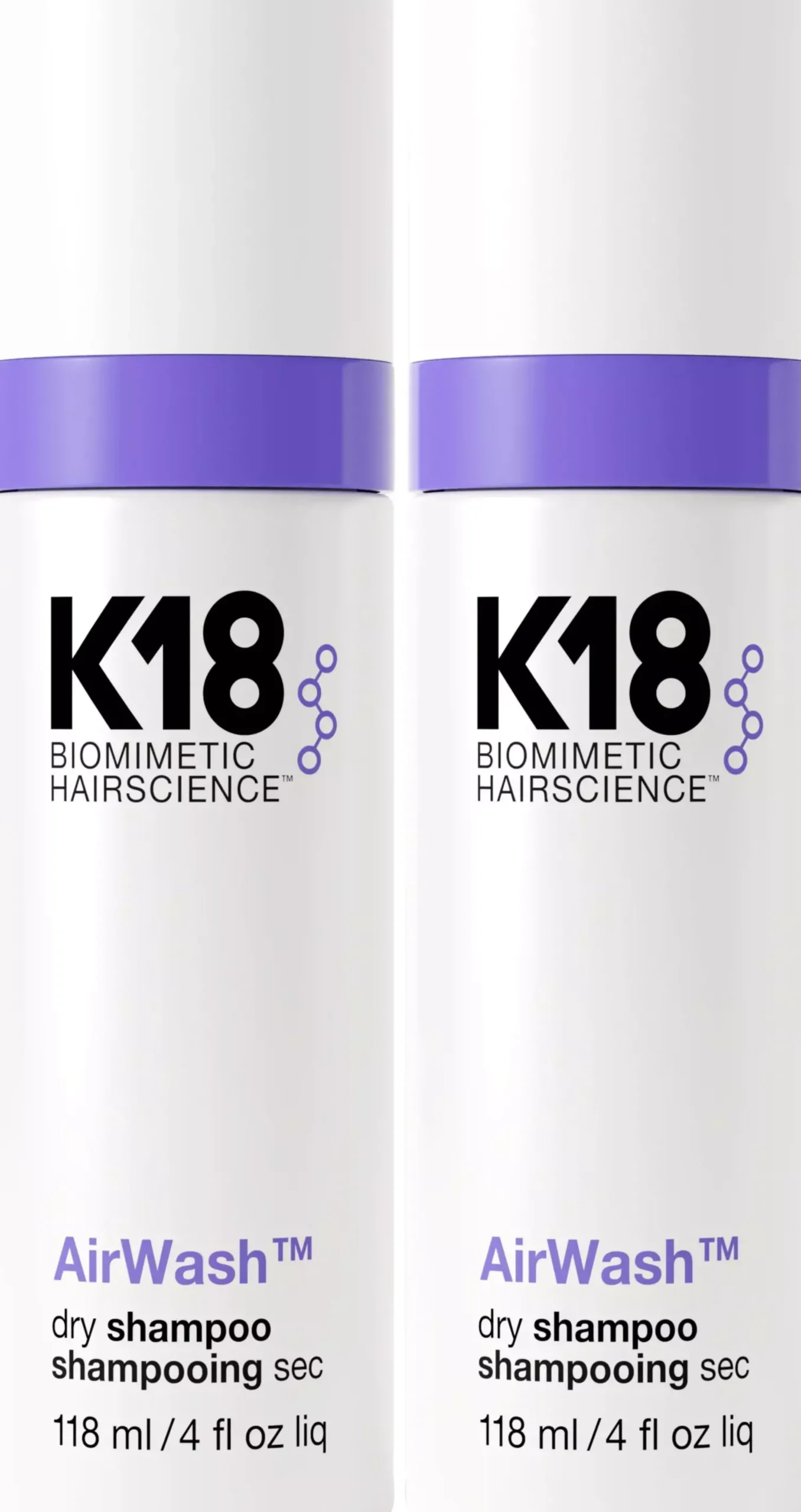 K18 Bundle AirWash Dry Shampoo Shampoo 118 ml x 2