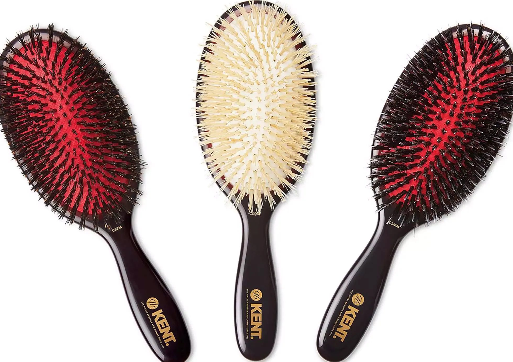 Kent Brushes Classic Shine Large Soft White Pure Bristle Hairbrush