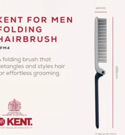 Kent Brushes Kent for Men Hopfällbar Hårborste