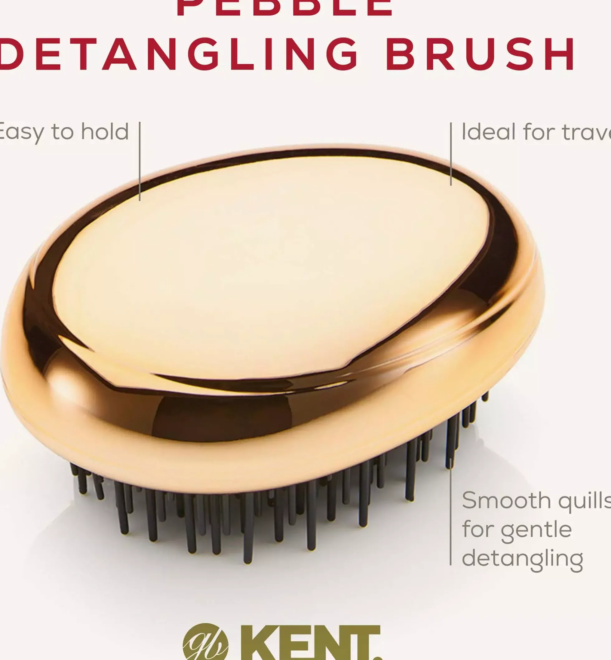 Kent Brushes Pebble Brush Gold - Utredningsborste travel size