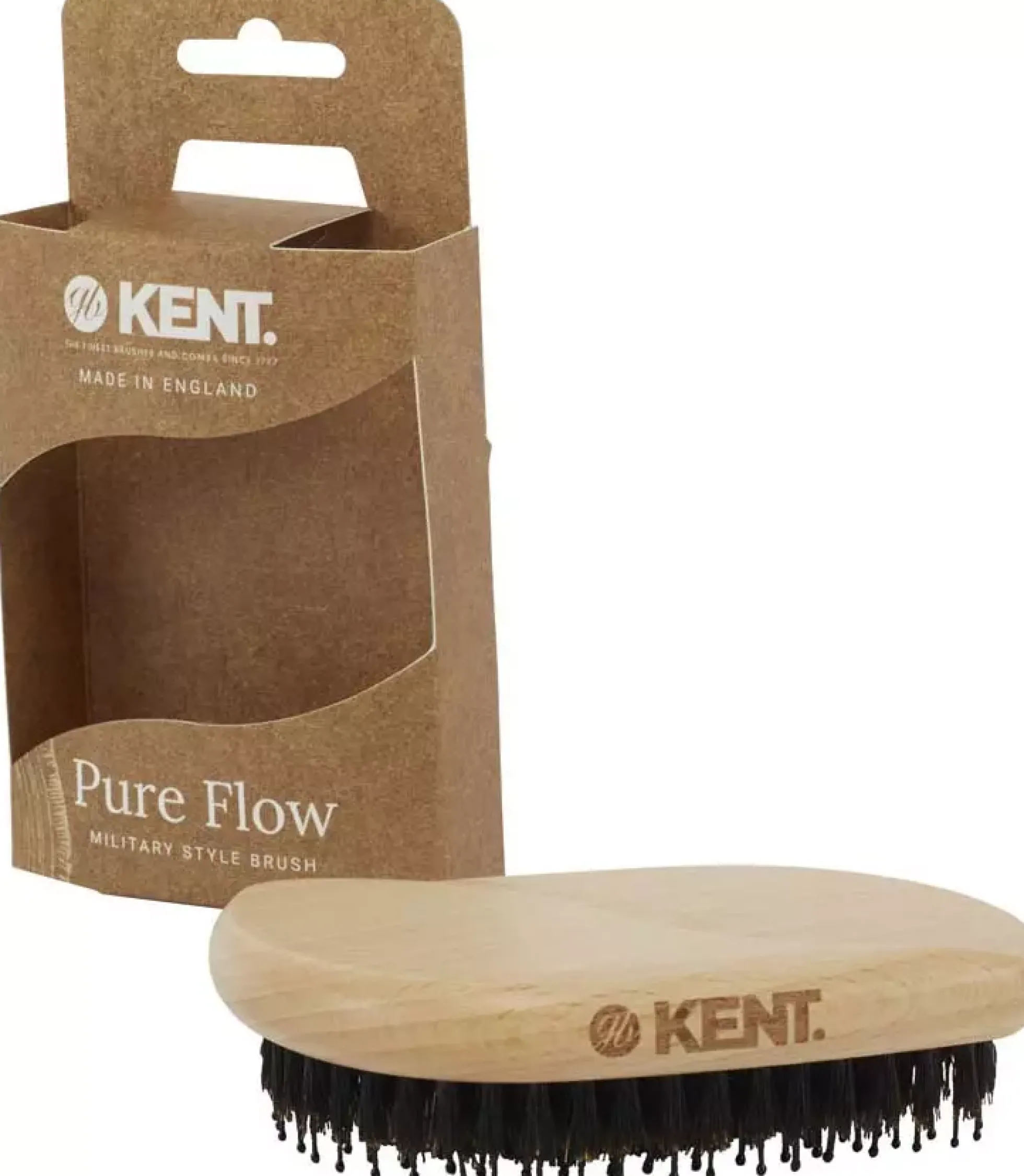 Kent Brushes Pure Flow Bristle Nylon Mix Military Style Brush