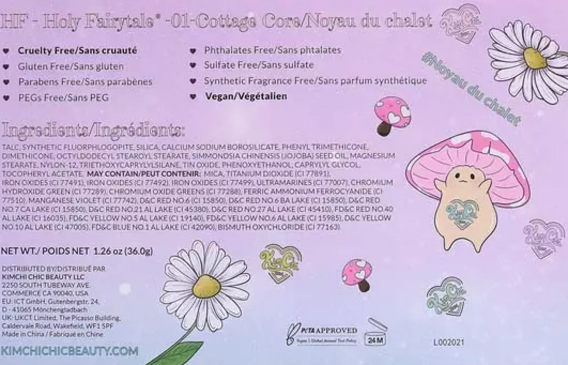 KimChi Chic Holy Fairytale Pressed Pigment Palette Cottage Core