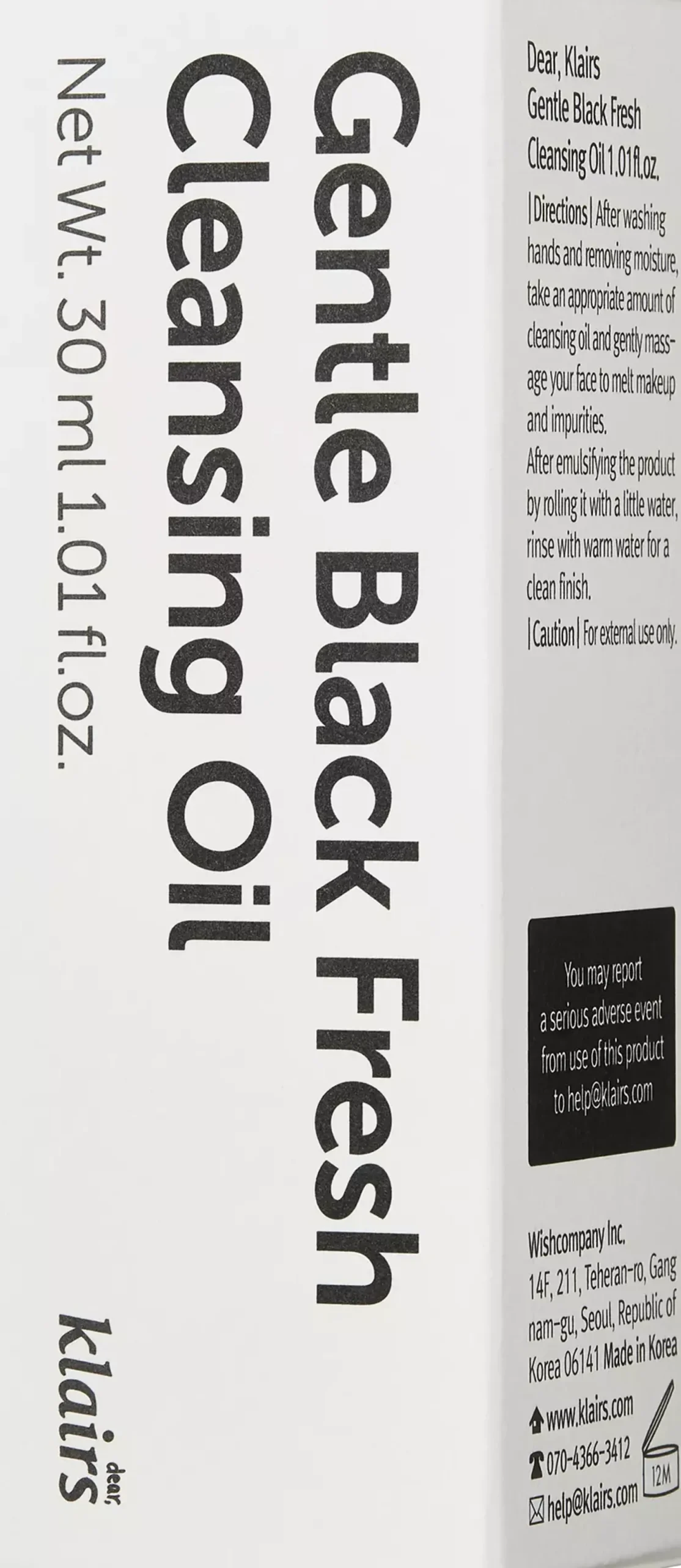 KlairsGentle Black Gentle Black Fresh Cleansing Oil 150 ml