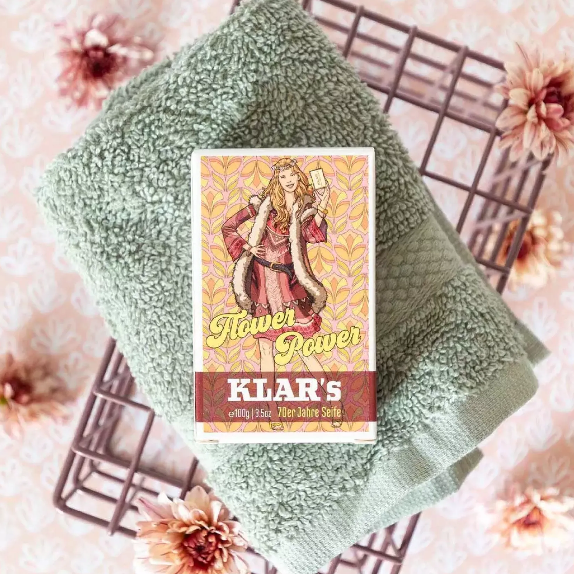 Klar Seifen 70s Retro Soap Flower Power 100 g