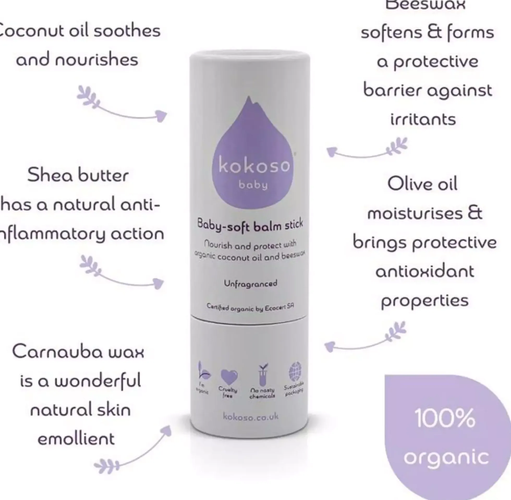 Kokoso Baby Twist Up Unfragranced Balm 13 g