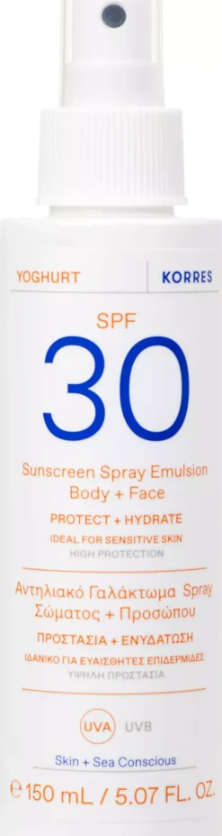 Korres Yoghurt Sunscreen Spray Emulsion SPF 30 Body + Face 150 ml