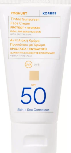 Korres Yoghurt Tinted Sunscreen Face Cream SPF 50 50 ml