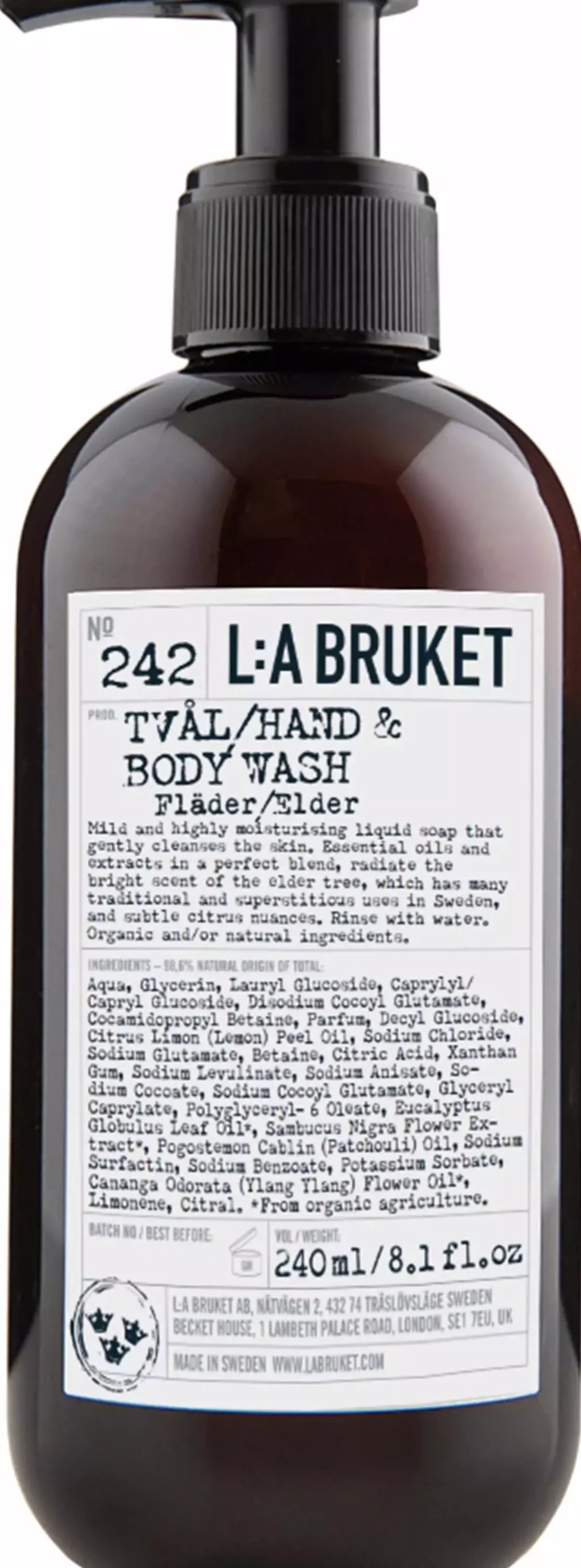 L:a Bruket Hand & Body Wash 242 Elderflower CosN 450 ml