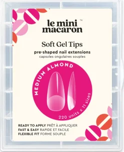 Le Mini MacaronLe Gel Soft Gel Tips Short Almond, Matte & Pre Buff Effect Small