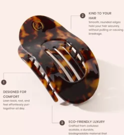 Lenoites Eco-Friendly Flat Hair Clip Bronze Leopard
