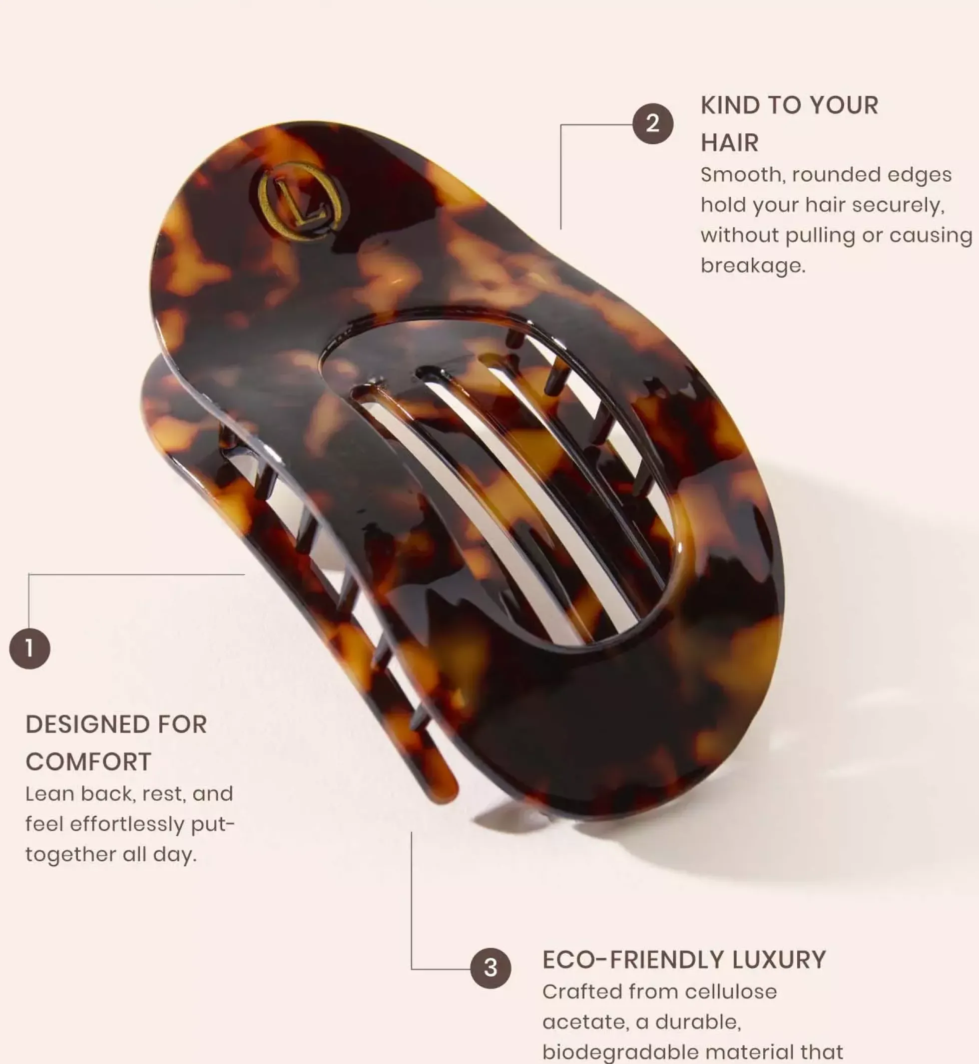 Lenoites Eco-Friendly Flat Hair Clip Bronze Leopard