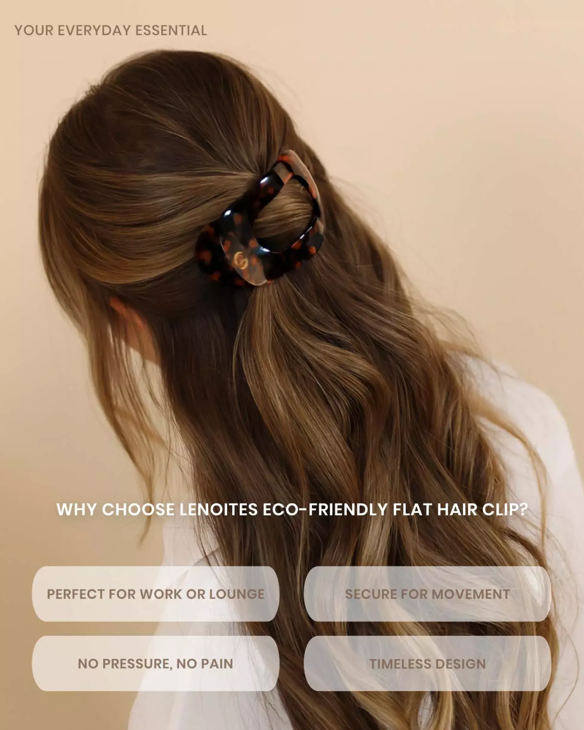 Lenoites Eco-Friendly Flat Hair Clip Bronze Leopard