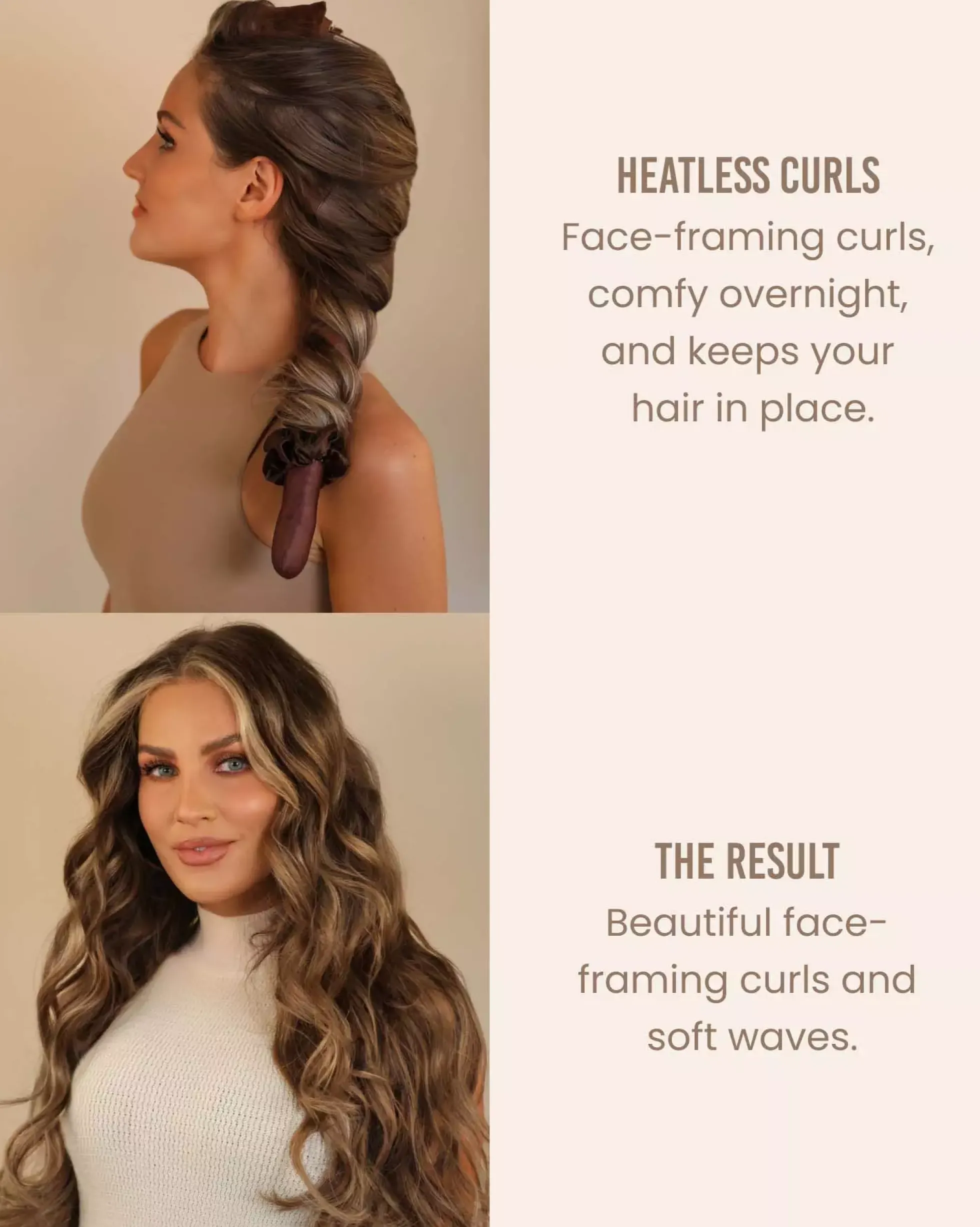 Lenoites Heatless Curls Unicorn Golden Sand