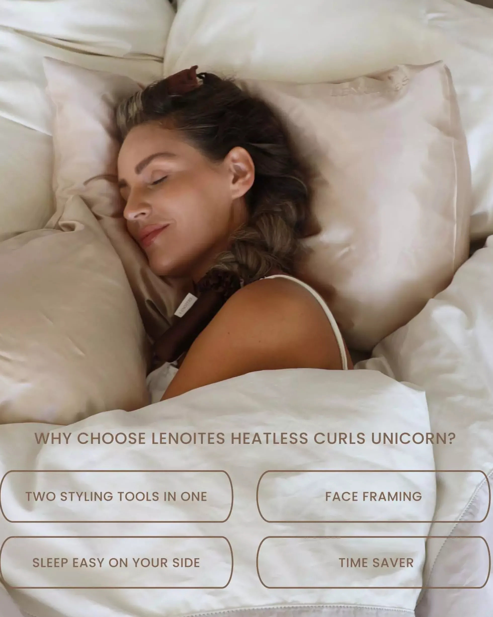 Lenoites Heatless Curls Unicorn Black