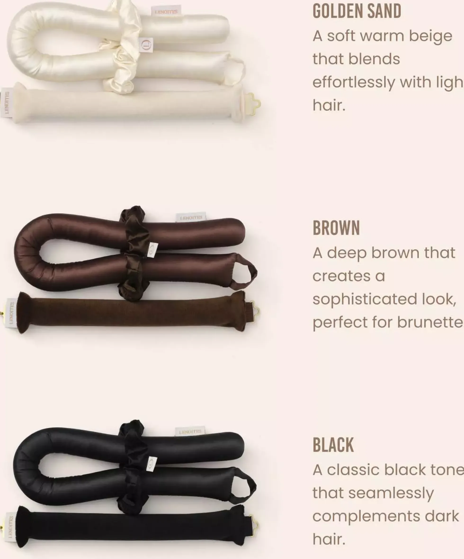 Lenoites Heatless Curls Unicorn Black