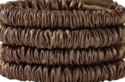 Lenoites Mulberry Silk Skinny Scrunchies Brown