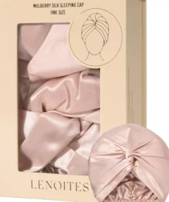 Lenoites Mulberry Silk Sleeping Cap Pink