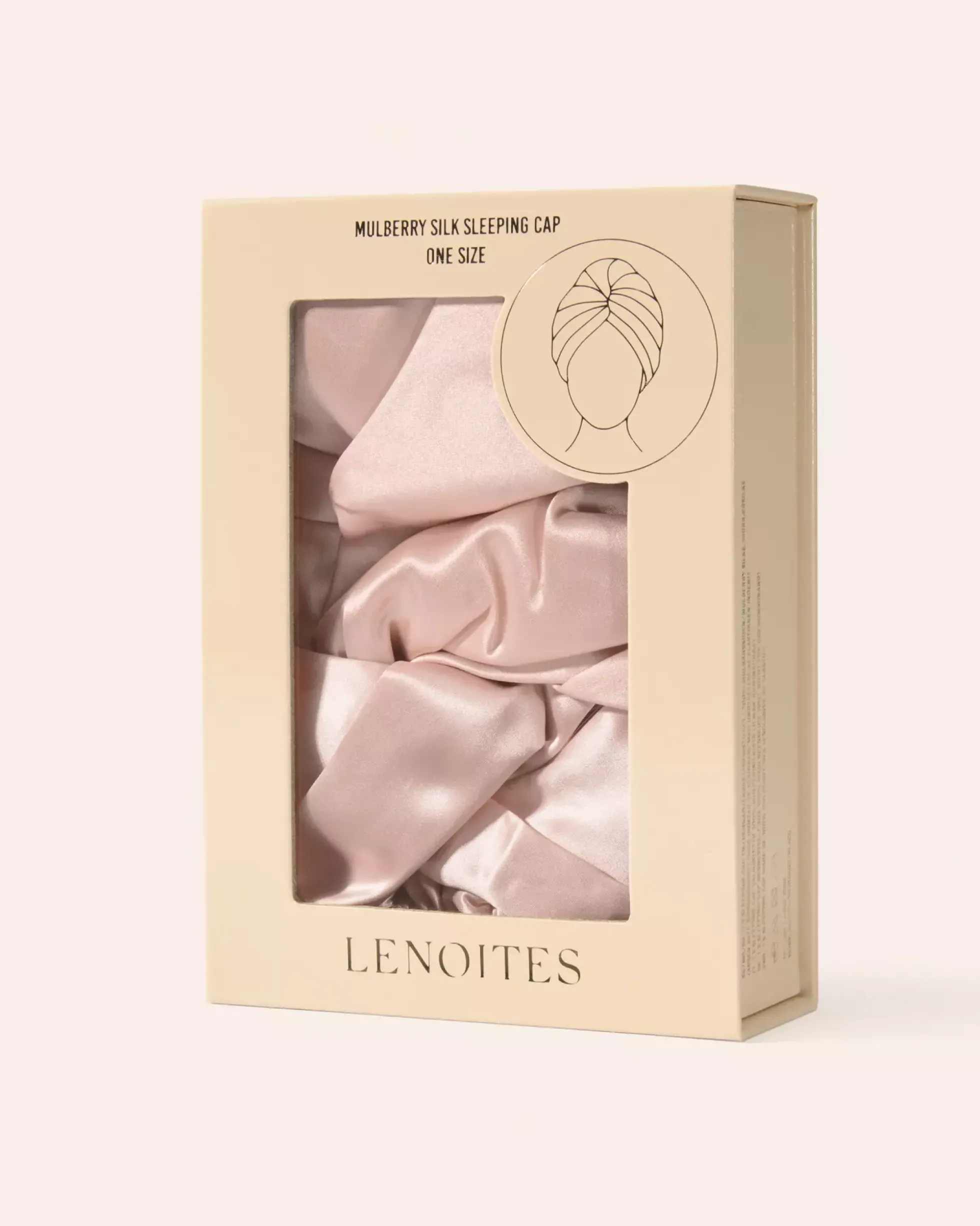 Lenoites Mulberry Silk Sleeping Cap Pink