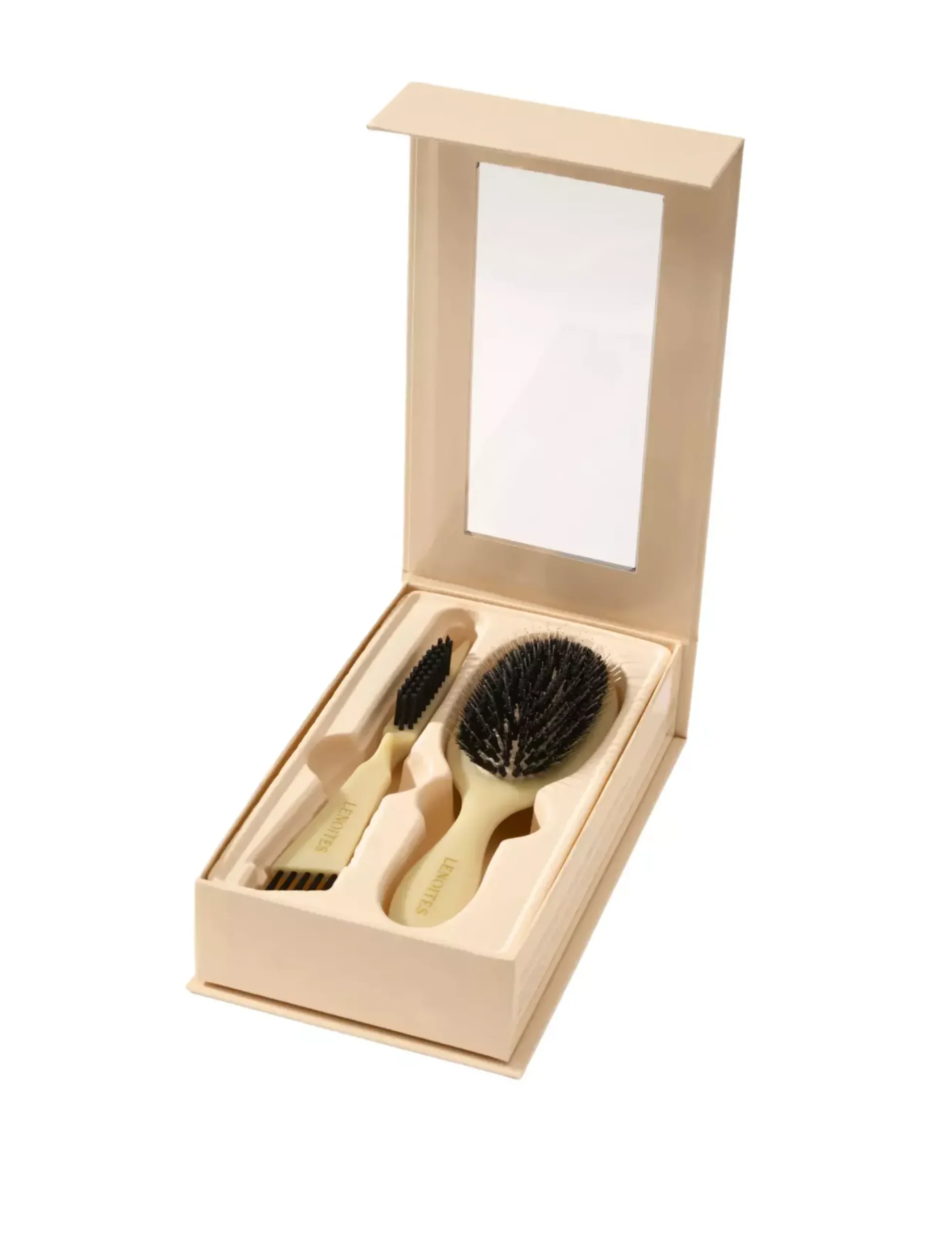 Lenoites Wild Boar Hair Brush with Cleaning Tool - Limited Edition