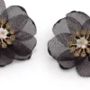 Lily and Rose Organza botanical earrings Black