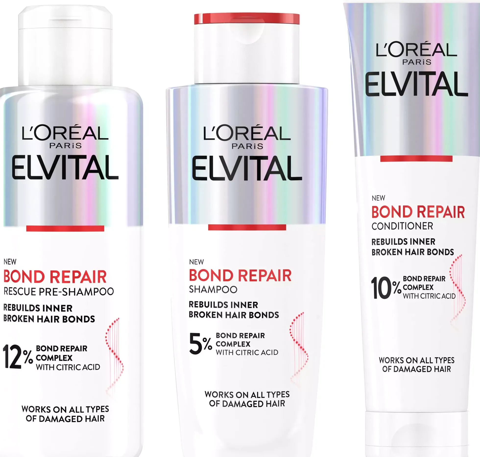 Loreal ParisElvital Bundle Shampoo 200 ml & Conditioner 150 ml & Rescue Pre-Shampoo 200 ml