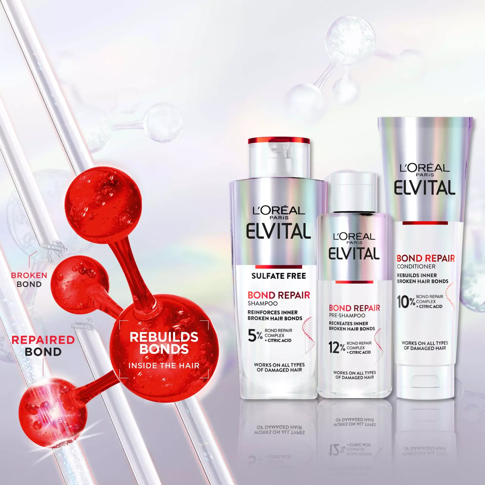 Loreal ParisElvital Bundle Shampoo 200 ml & Conditioner 150 ml & Rescue Pre-Shampoo 200 ml