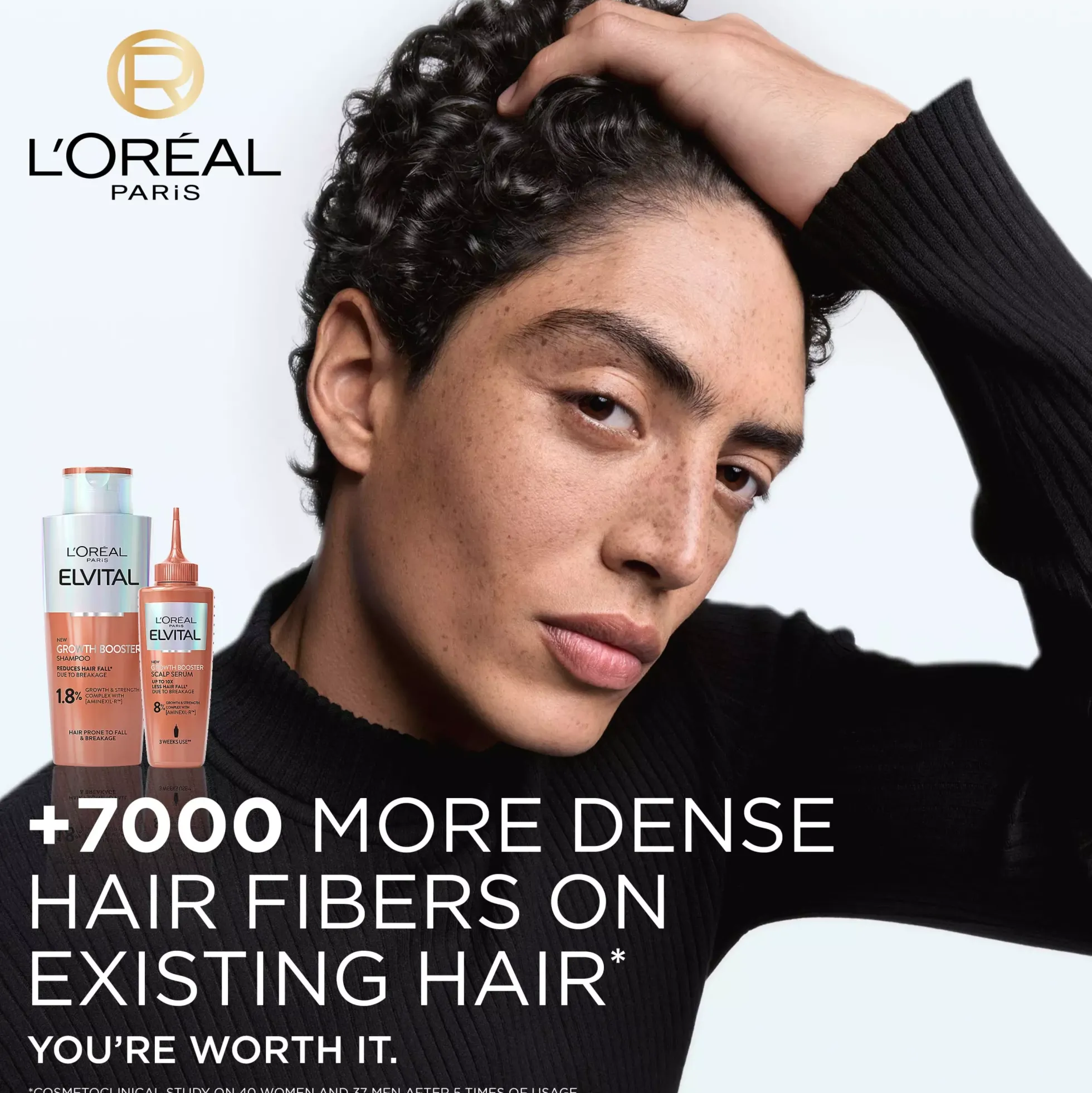 Loreal ParisElvital Growth Booster Bundle Shampoo 200 ml & Conditioner 150 ml & Hair Serum 102 ml