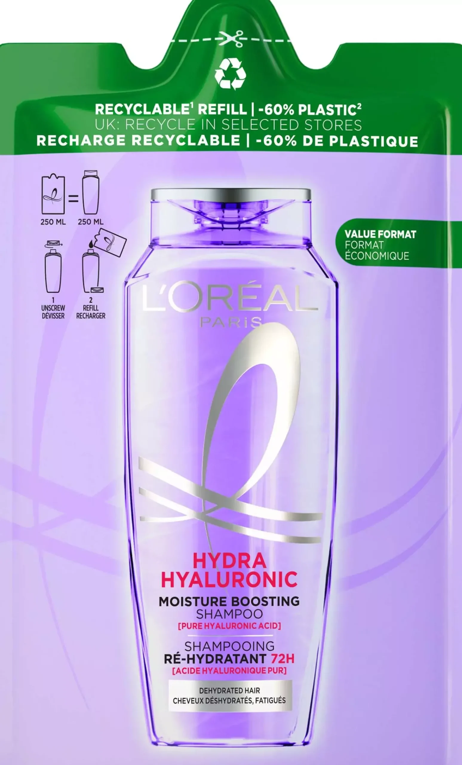 Loreal ParisElvital Hyaluron Plump Shampoo Refill 500 ml