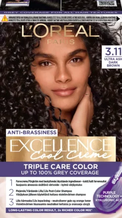 Loreal ParisExcellence Cool Creme Triple Care Color 5,11 Ultra Ash Light Brown