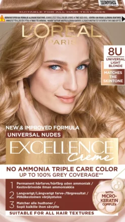 Loreal Paris Excellence Creme Universal Nudes 8U Universal Light Blonde