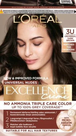 Loreal Paris Excellence Creme Universal Nudes 3U Universal Dark Brown
