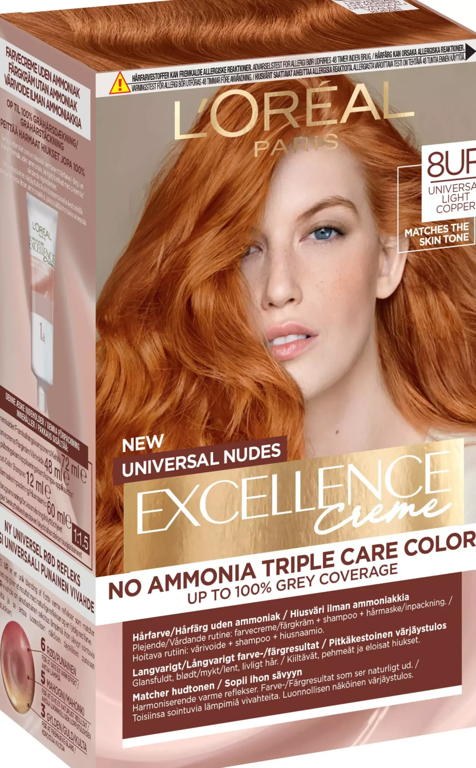 Loreal ParisExcellence Crème Universal Nudes Hair Color 8UR Universal Light Copper