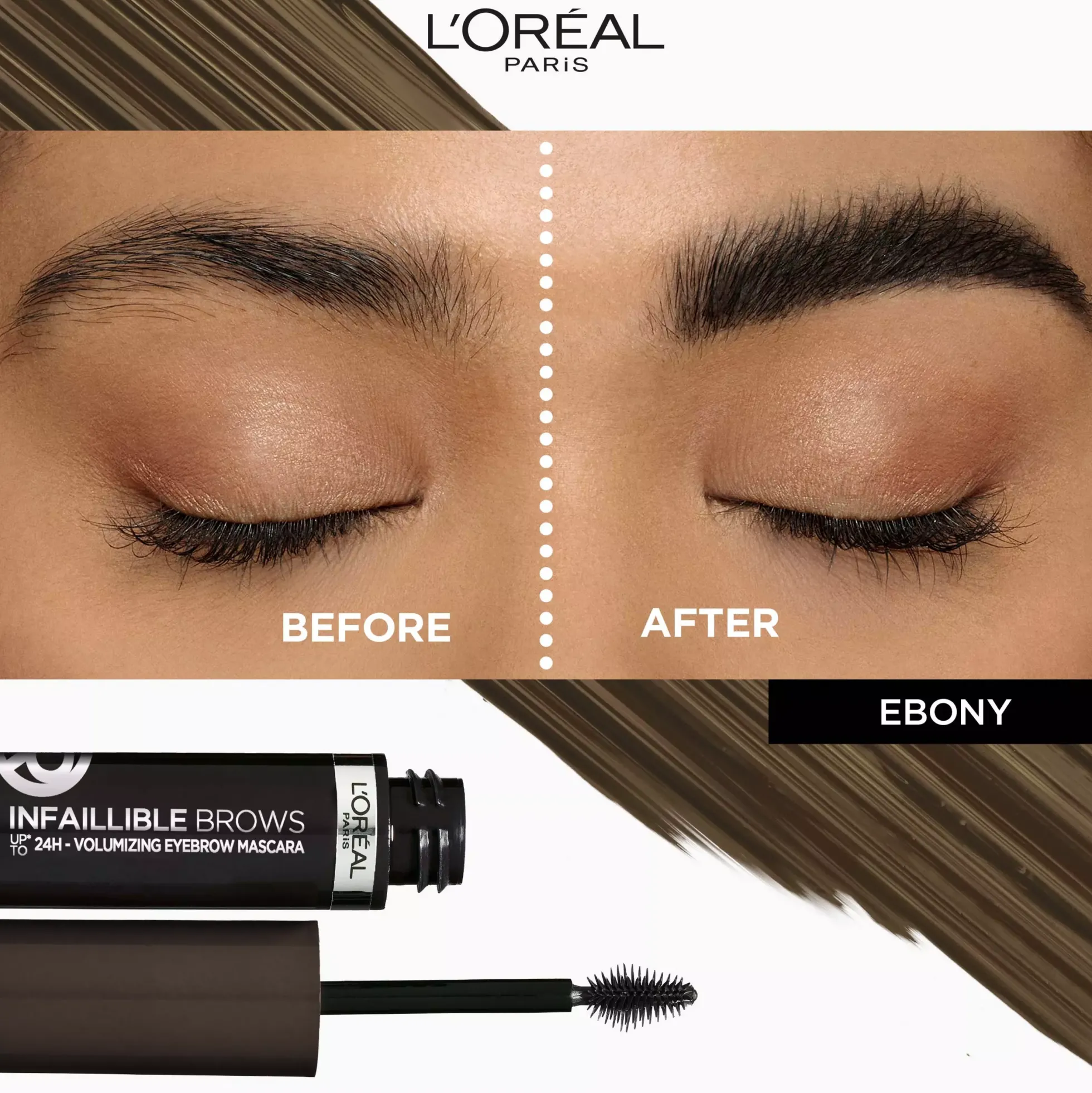 Loreal ParisInfaillible Brows 24H Volumizing Eyebrow Mascara 1.0 Ebony